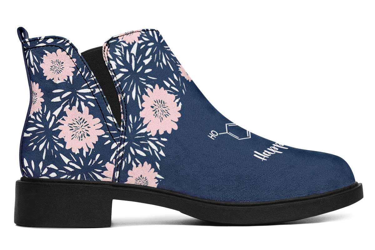 Floral Serotonin Neat Vibe Boots - Custom Printed Vegan Boots