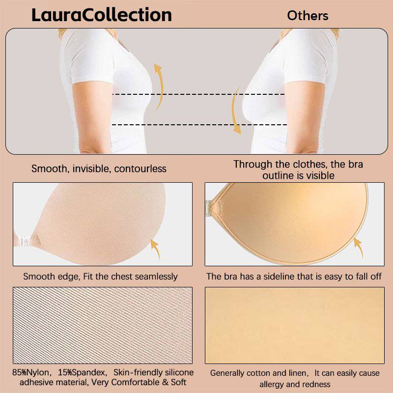 LauraCollection® Reusable Invisible Adhesive Bra - Buy 1 Get 2 (Nude)