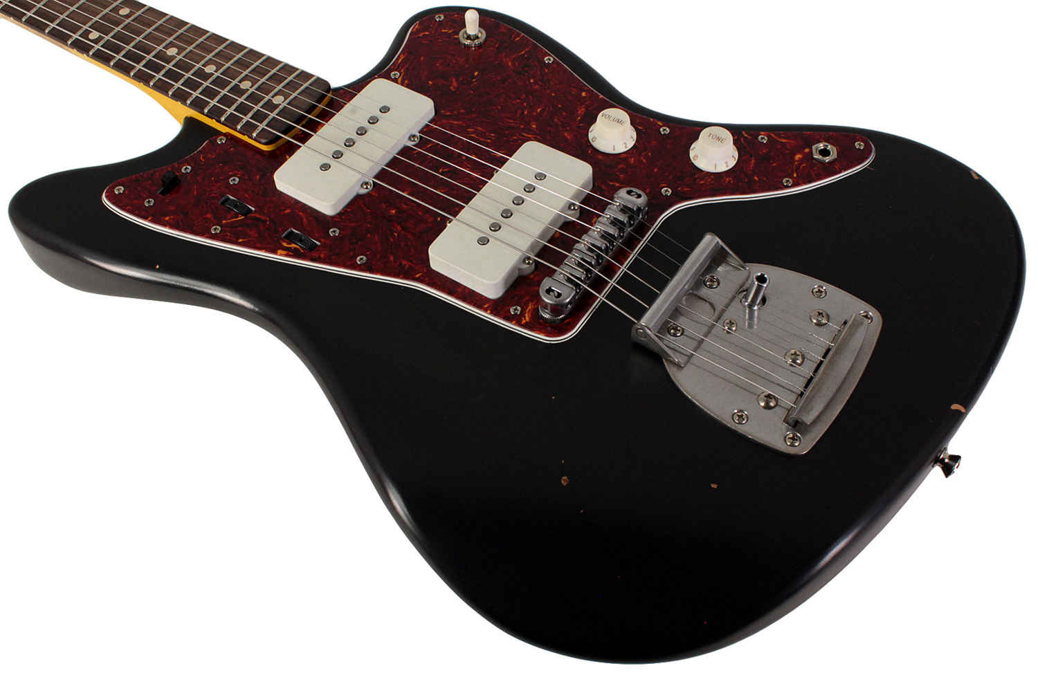Nash JM-63 Jazzmaster Guitar, Black, Light Aging - Vintage Inspired Electric Guitar