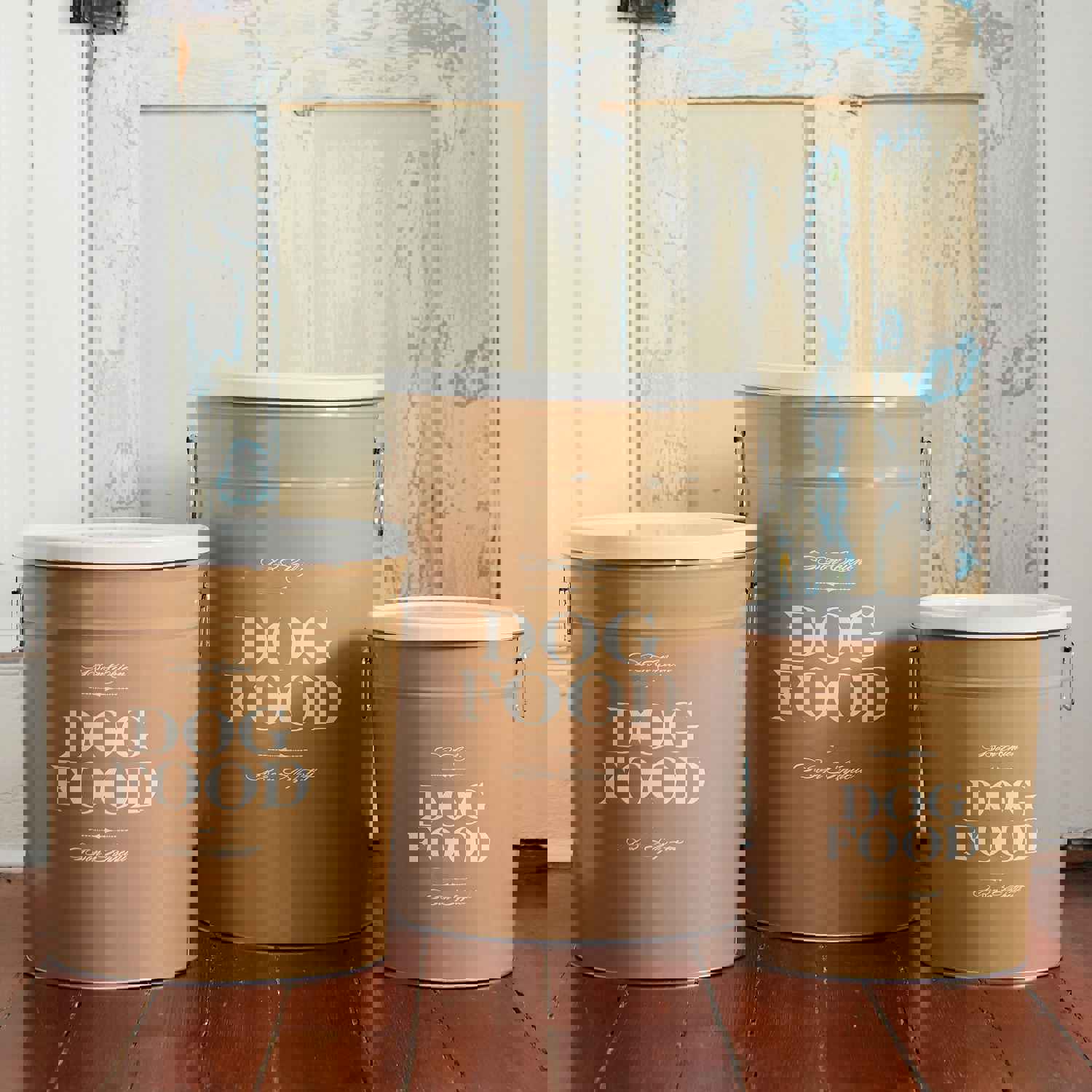 Taupe Bon Chien Dog Food Storage Canister