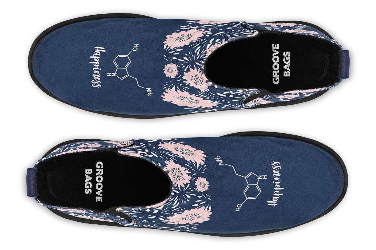 Floral Serotonin Neat Vibe Boots - Custom Printed Vegan Boots