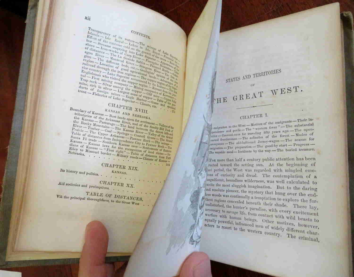 Great American Midwest Travel 1856 Ferris Book with Large Territorial U.S. Map