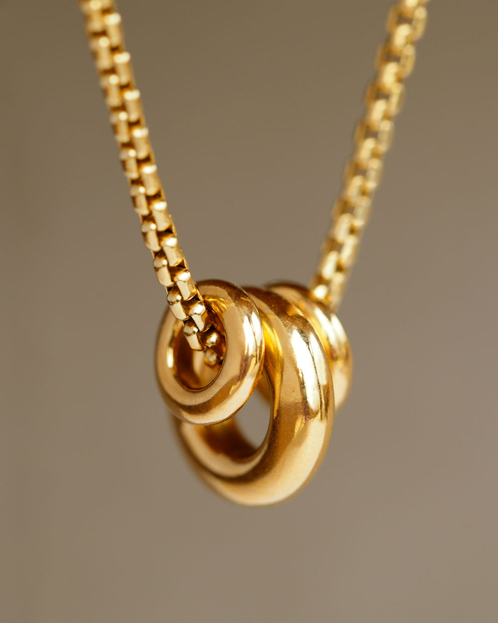 Dominus Trio Pendant - Solid 18k Yellow Gold Mini Donut Set