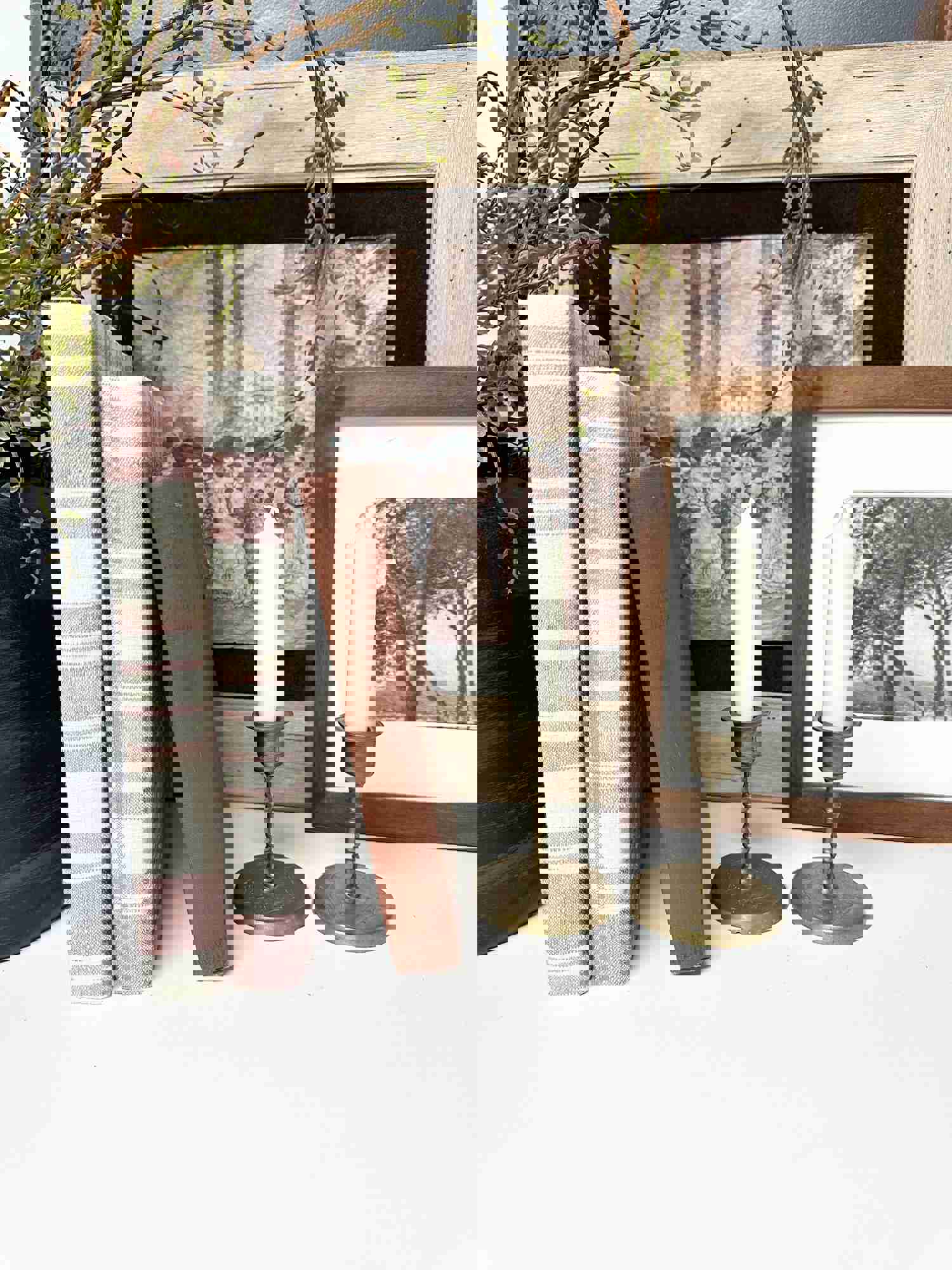 Brown and Cream Decorative Books for Shelf Decor