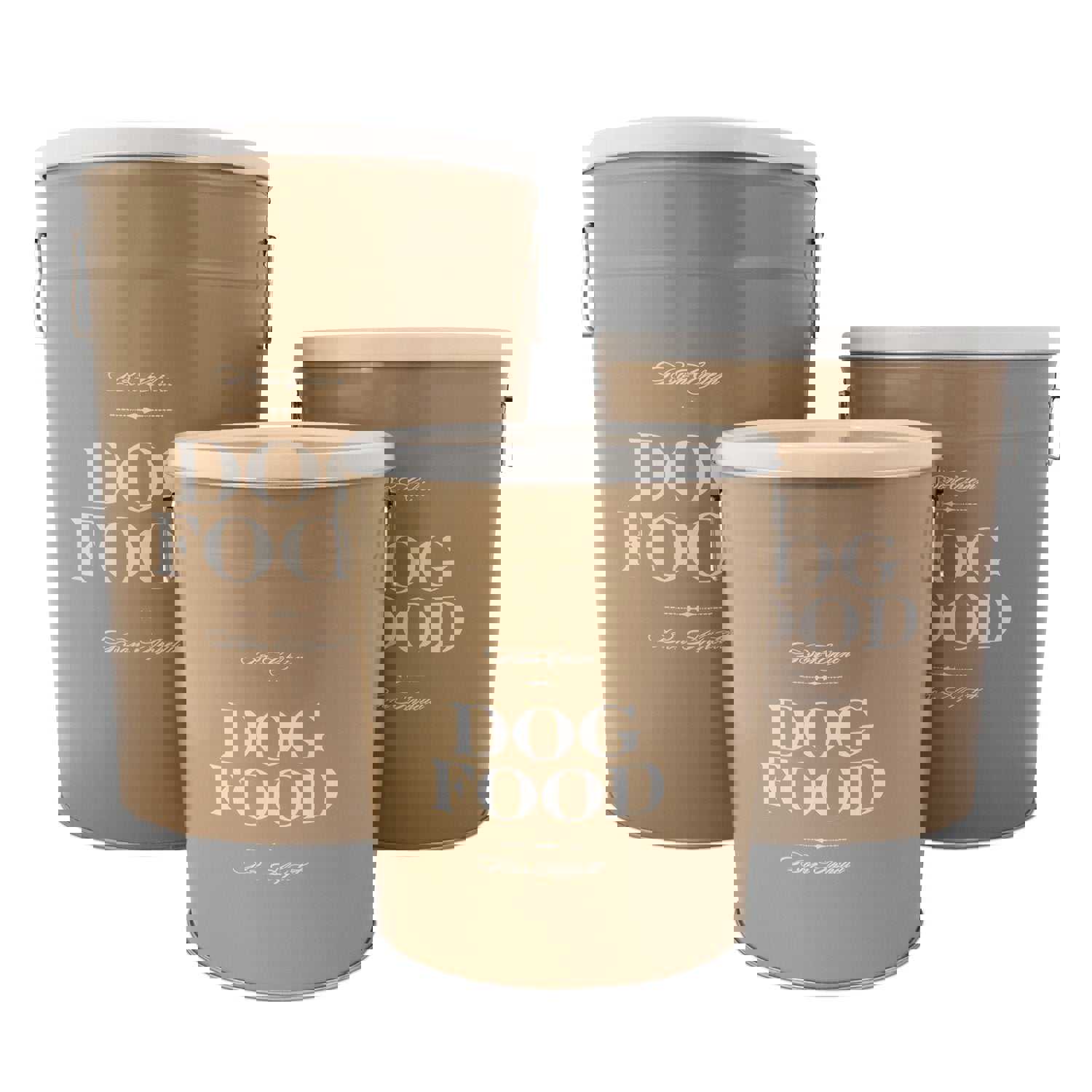 Taupe Bon Chien Dog Food Storage Canister