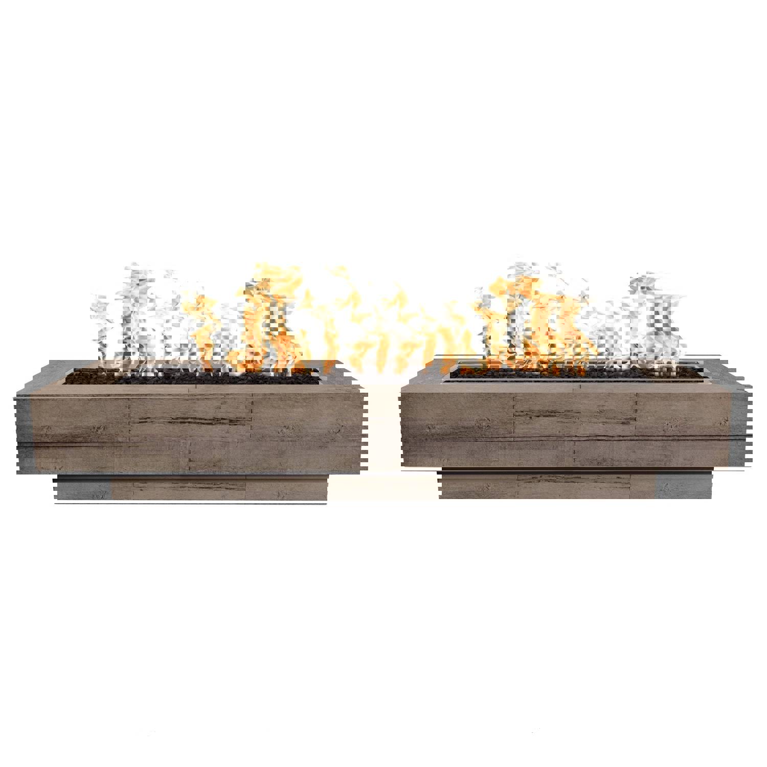 The Outdoor Plus 84 Coronado Wood Grain Concrete Gas Fire Pit