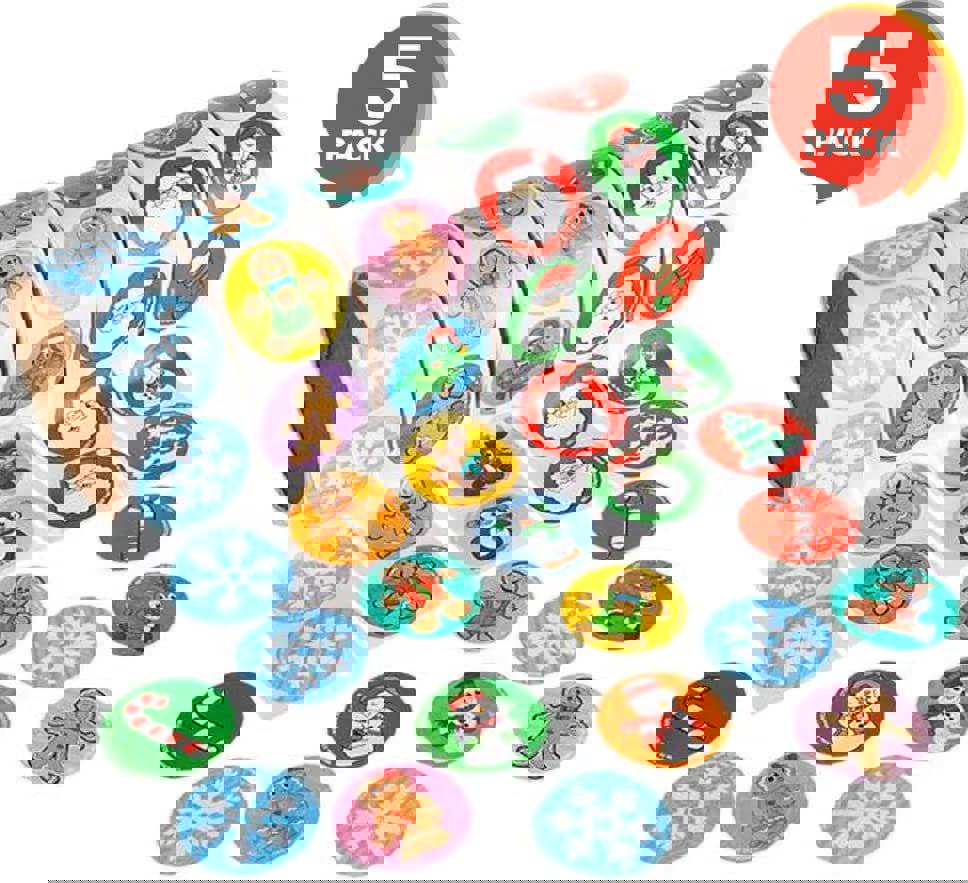 Holiday Roll Stickers Assortment - 500 Christmas Themed Stickers for Kids