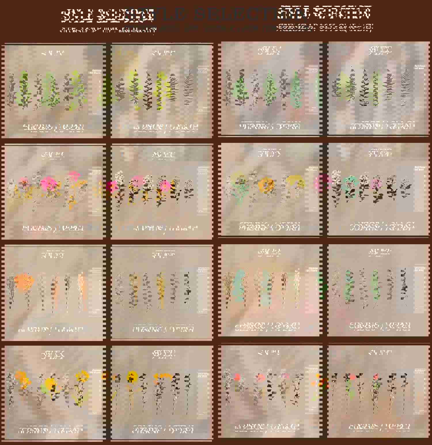 Extra-Large Dried Flowers Clear Stickers