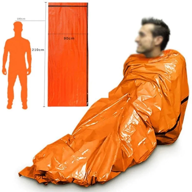 Portable Waterproof Emergency Survival Sleeping Bag - Thermal Mylar Blanket for Outdoor Camping & First Aid