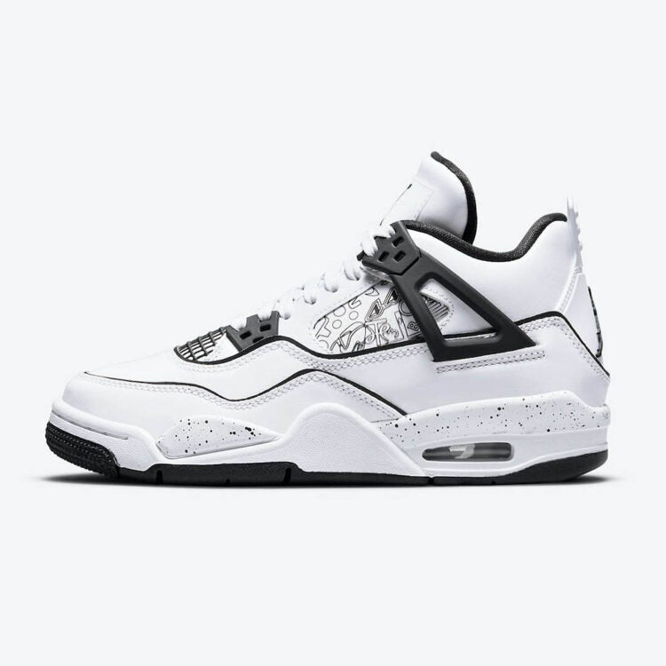 Air Jordan 4 Retro GS DIY Sneakers - Customizable White Upper