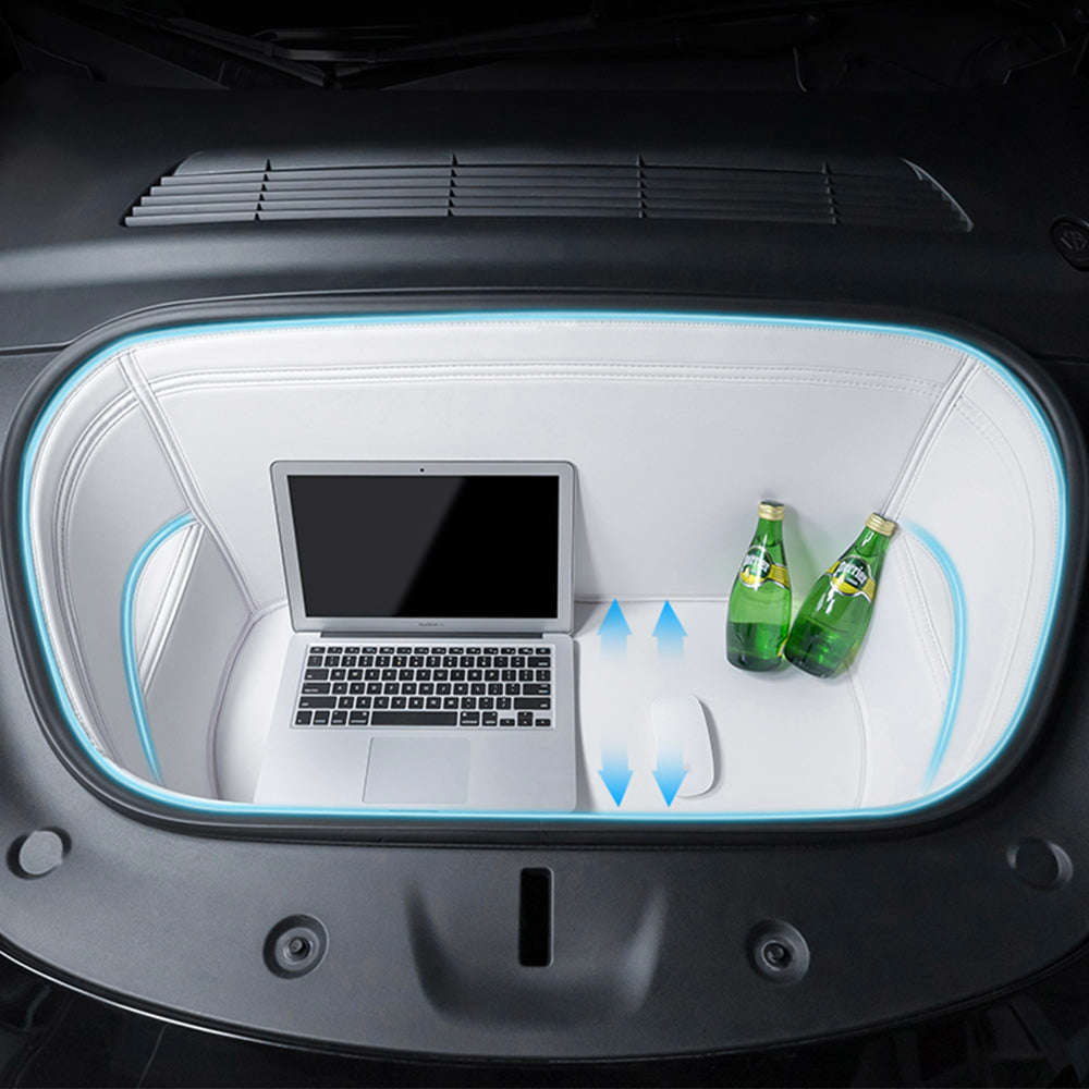 EVBASE Tesla Model 3/Y Trunk Frunk Mat - Durable Leather Carpet for White Interior Accessories