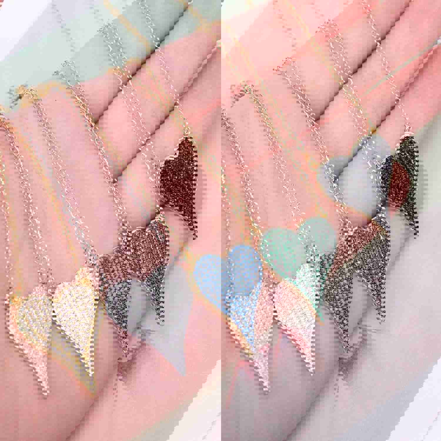 Bianca CZ Heart Pendant Necklace - Elegant 18k Gold Plated Jewelry