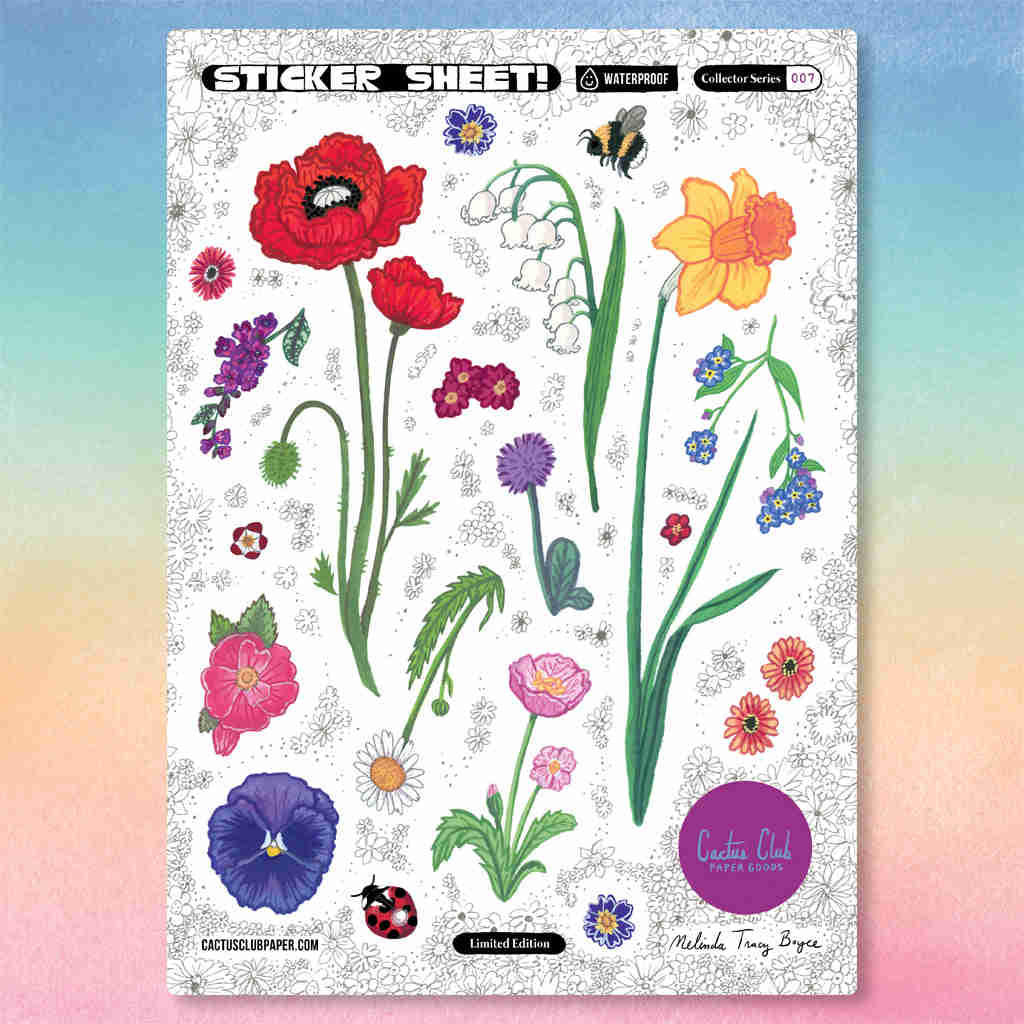 Flower Garden Sticker Sheet (WS) - Limited Collector Series