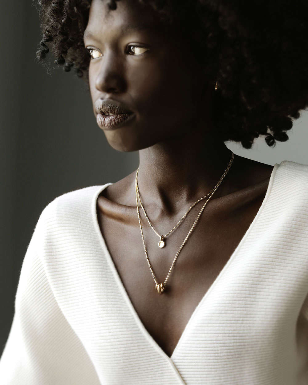 Dominus Trio Pendant - Solid 18k Yellow Gold Mini Donut Set