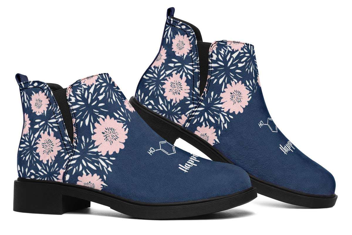 Floral Serotonin Neat Vibe Boots - Custom Printed Vegan Boots