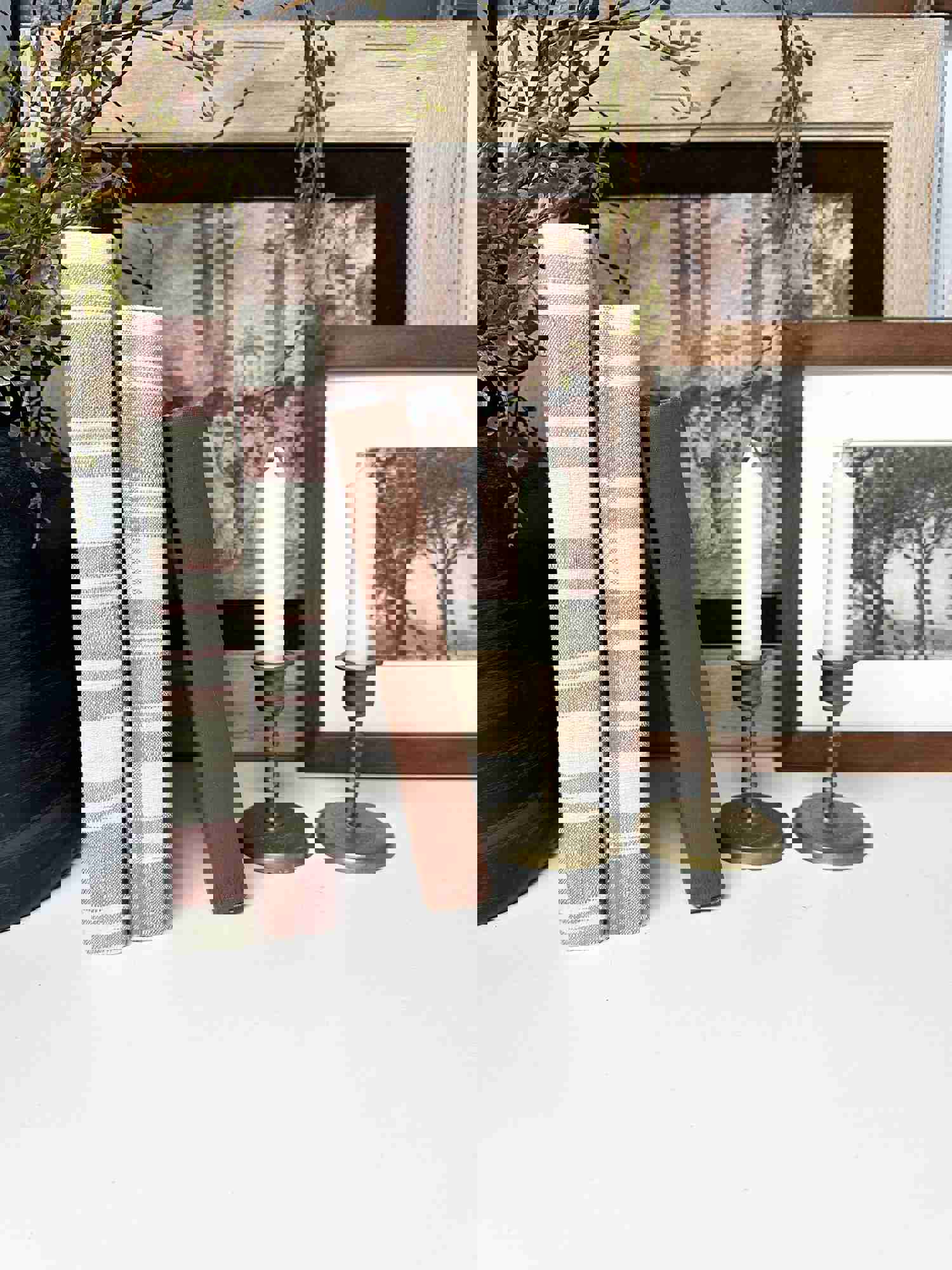 Brown and Cream Decorative Books for Shelf Decor