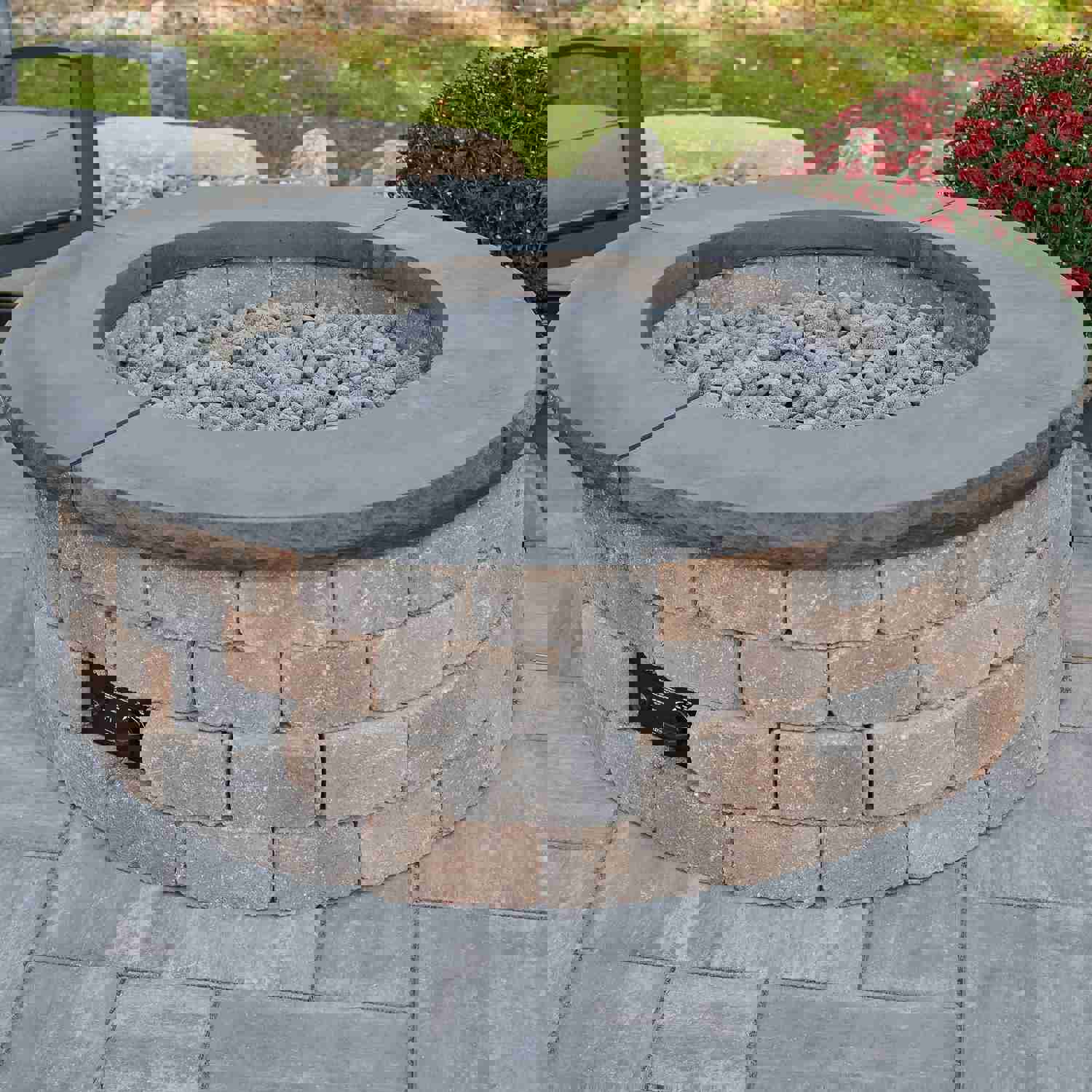 Bronson Block Round Gas Fire Pit Kit