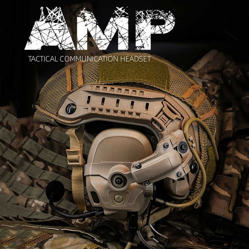 FCS Military AMP Tactical Helmet-mounted Noise Reduction Headphones