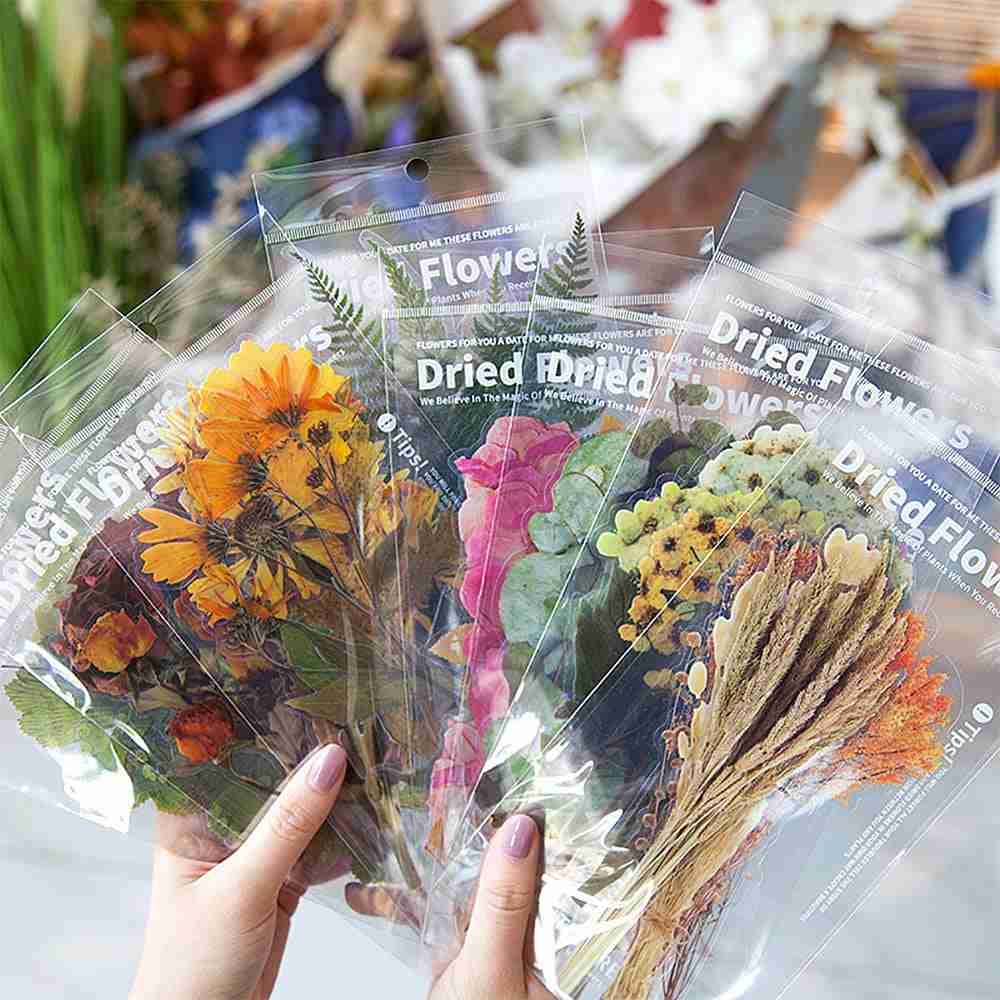Extra-Large Dried Flowers Clear Stickers
