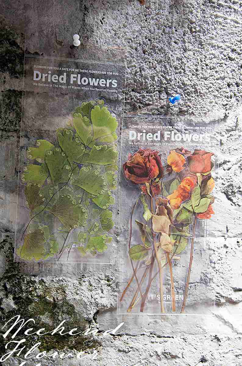 Extra-Large Dried Flowers Clear Stickers