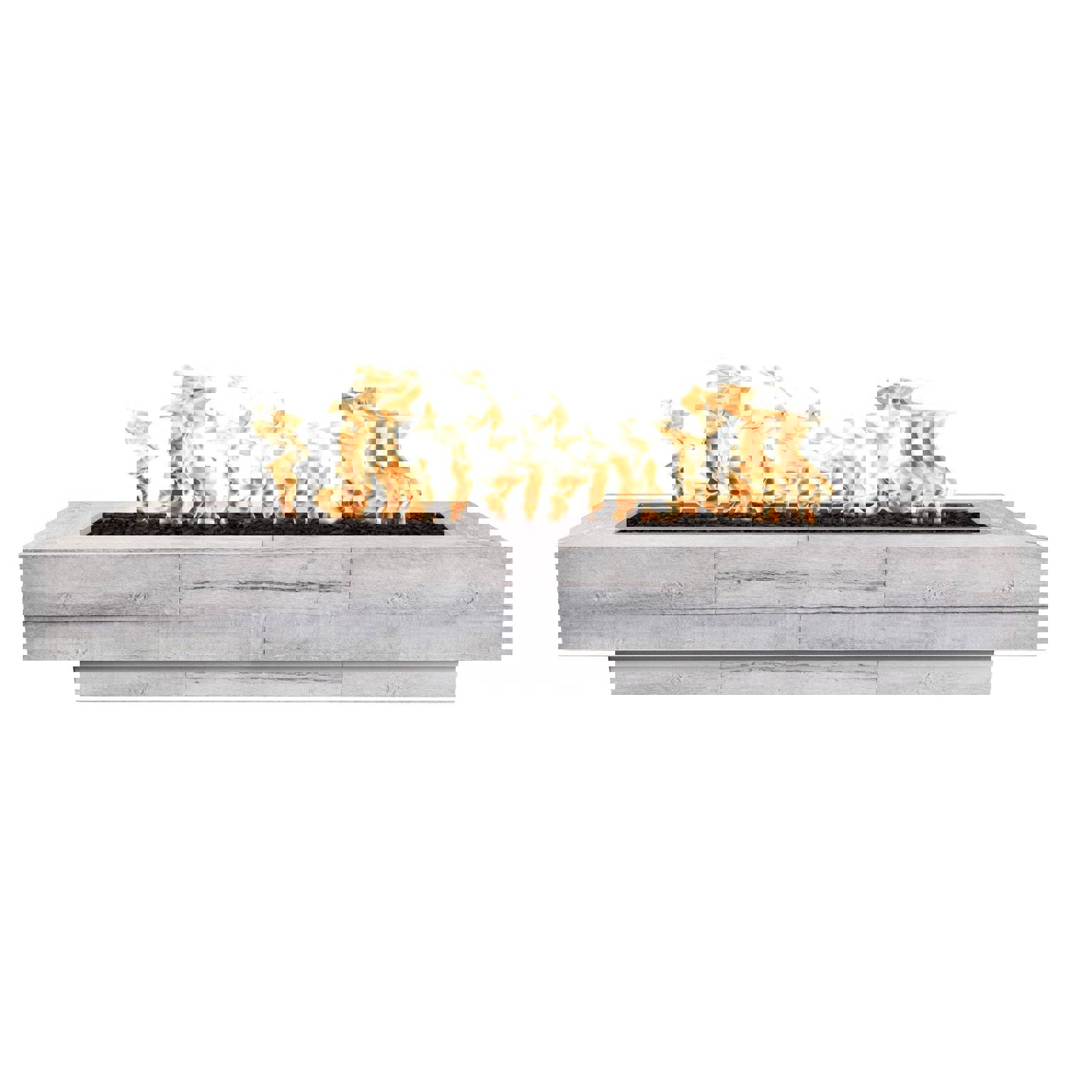 The Outdoor Plus 84 Coronado Wood Grain Concrete Gas Fire Pit