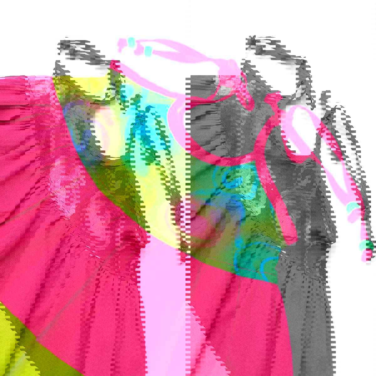 Géopa Kids Batiks Clothing Pink & Green Dress