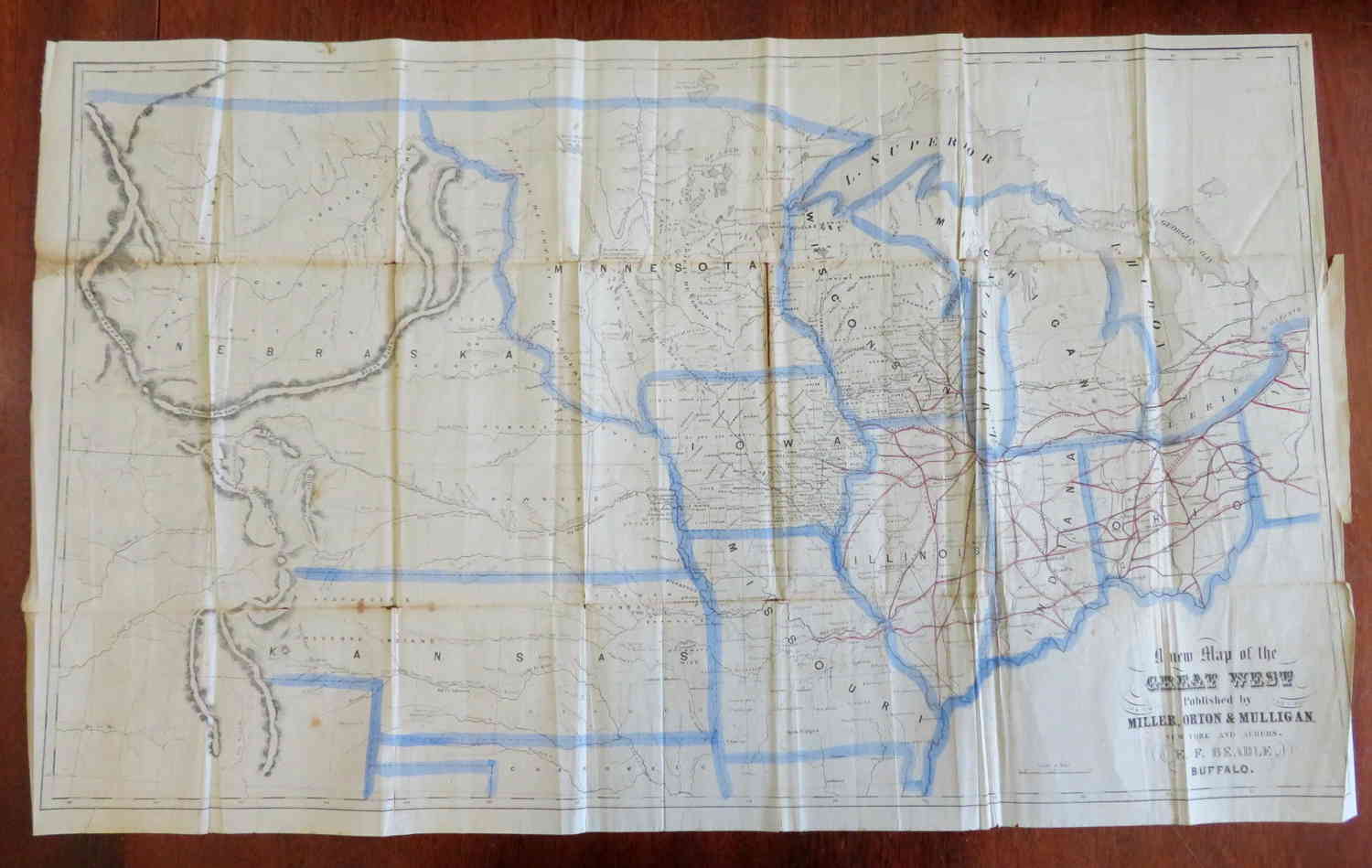 Great American Midwest Travel 1856 Ferris Book with Large Territorial U.S. Map