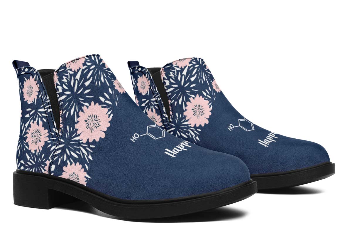 Floral Serotonin Neat Vibe Boots - Custom Printed Vegan Boots
