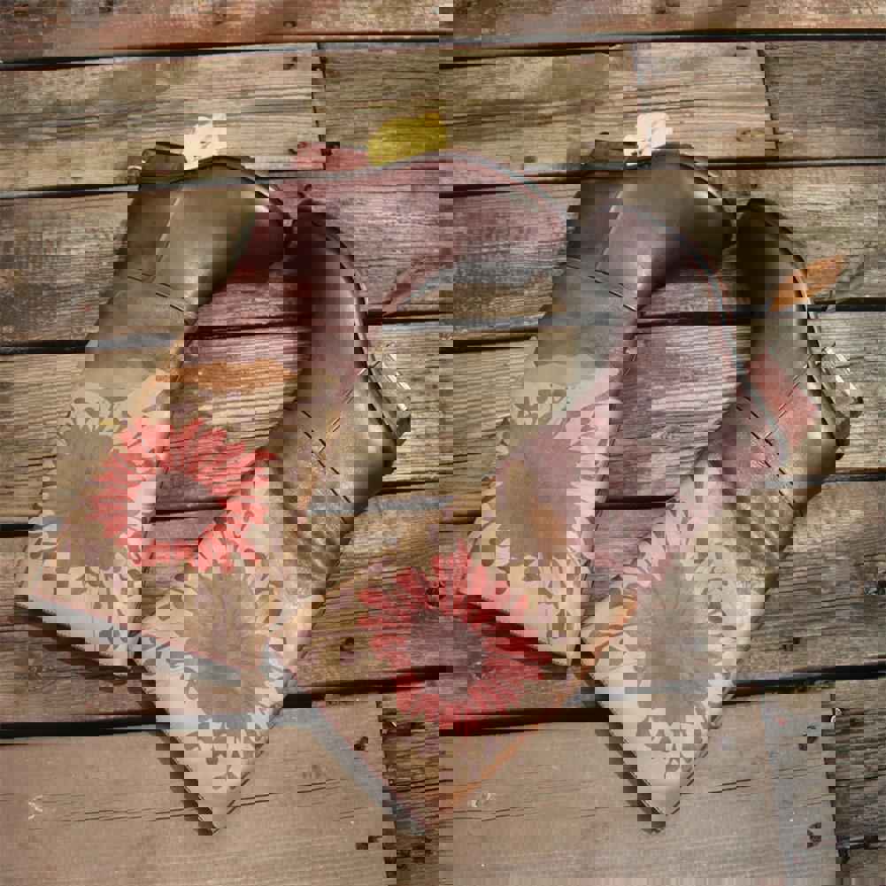 Handmade Leather Knee High Boots with Block Heel and Retro Flowers