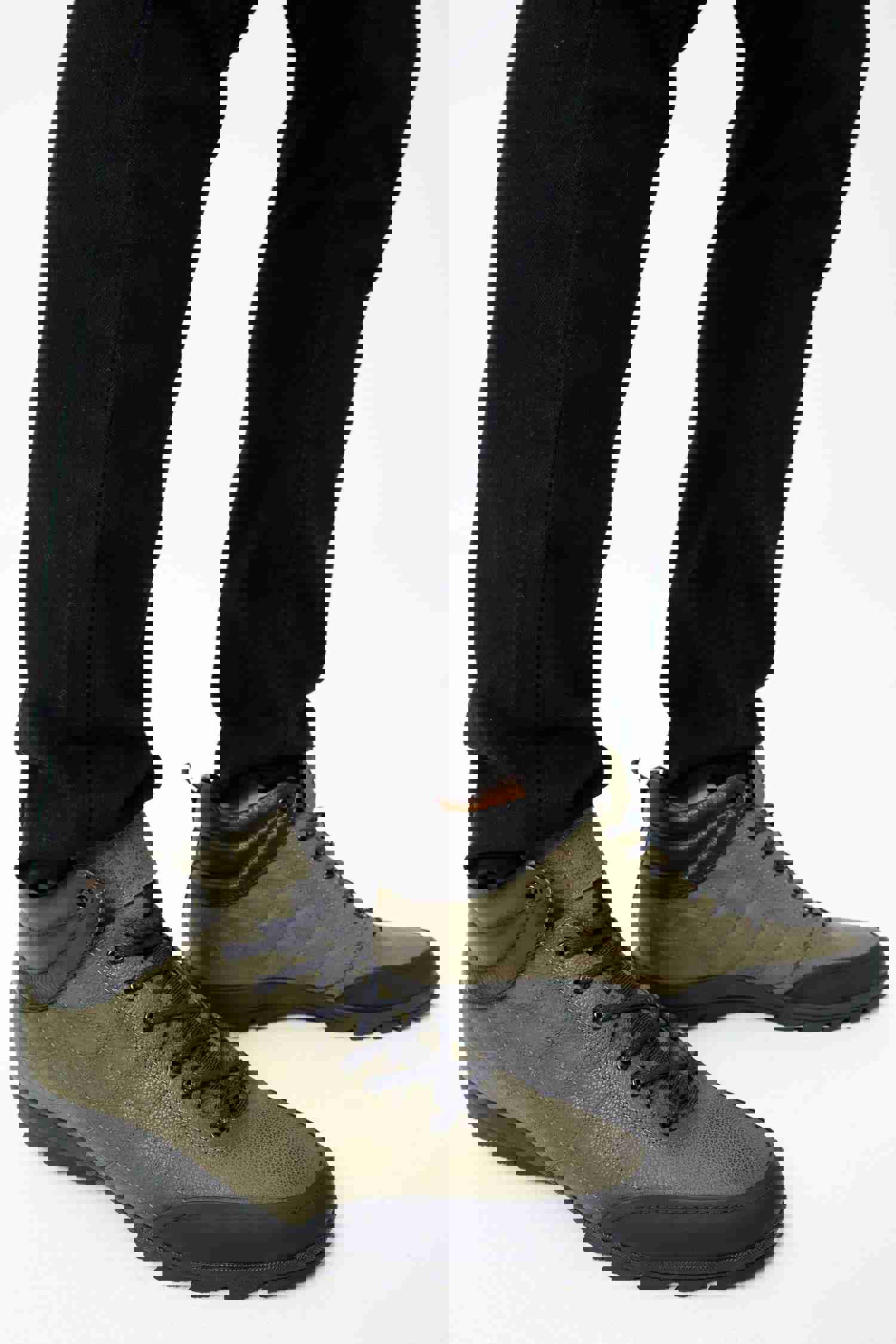 Riga Green Suede Leather Casual Lace-Up Men Boot with Zipper