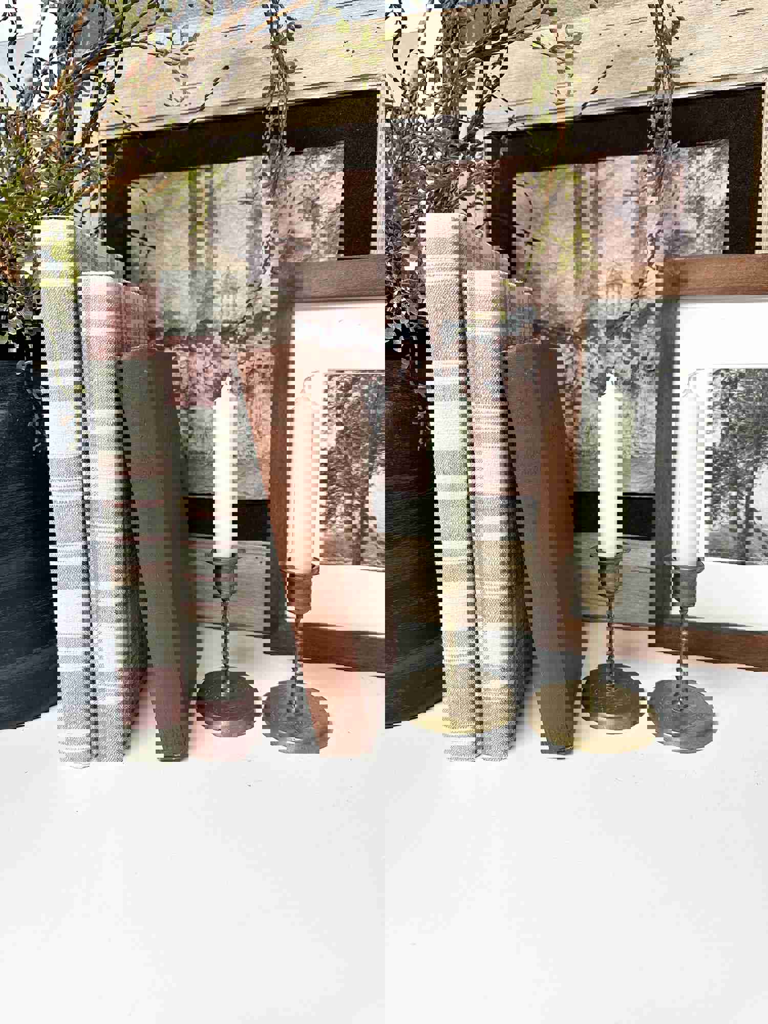 Brown and Cream Decorative Books for Shelf Decor