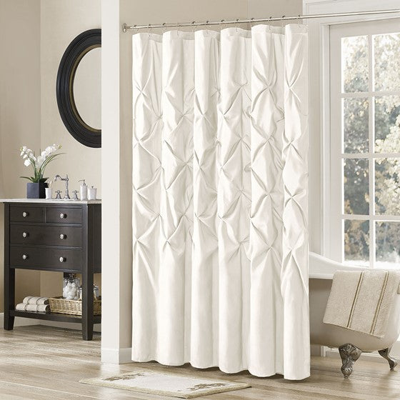 72L Laurel Tufted Semi-Sheer Shower Curtain