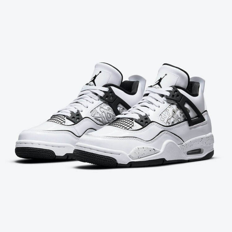 Air Jordan 4 Retro GS DIY Sneakers - Customizable White Upper