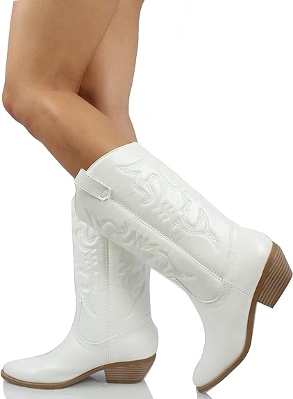 White Women's Rerun Cowboy Boots - Soda