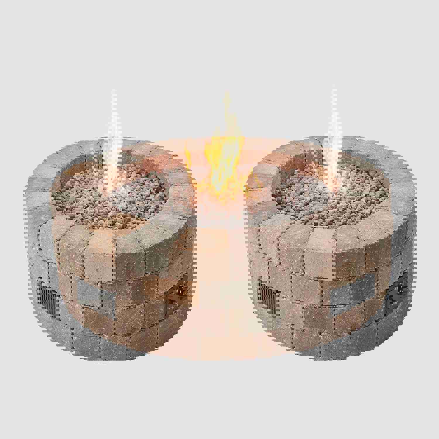 Bronson Block Round Gas Fire Pit Kit