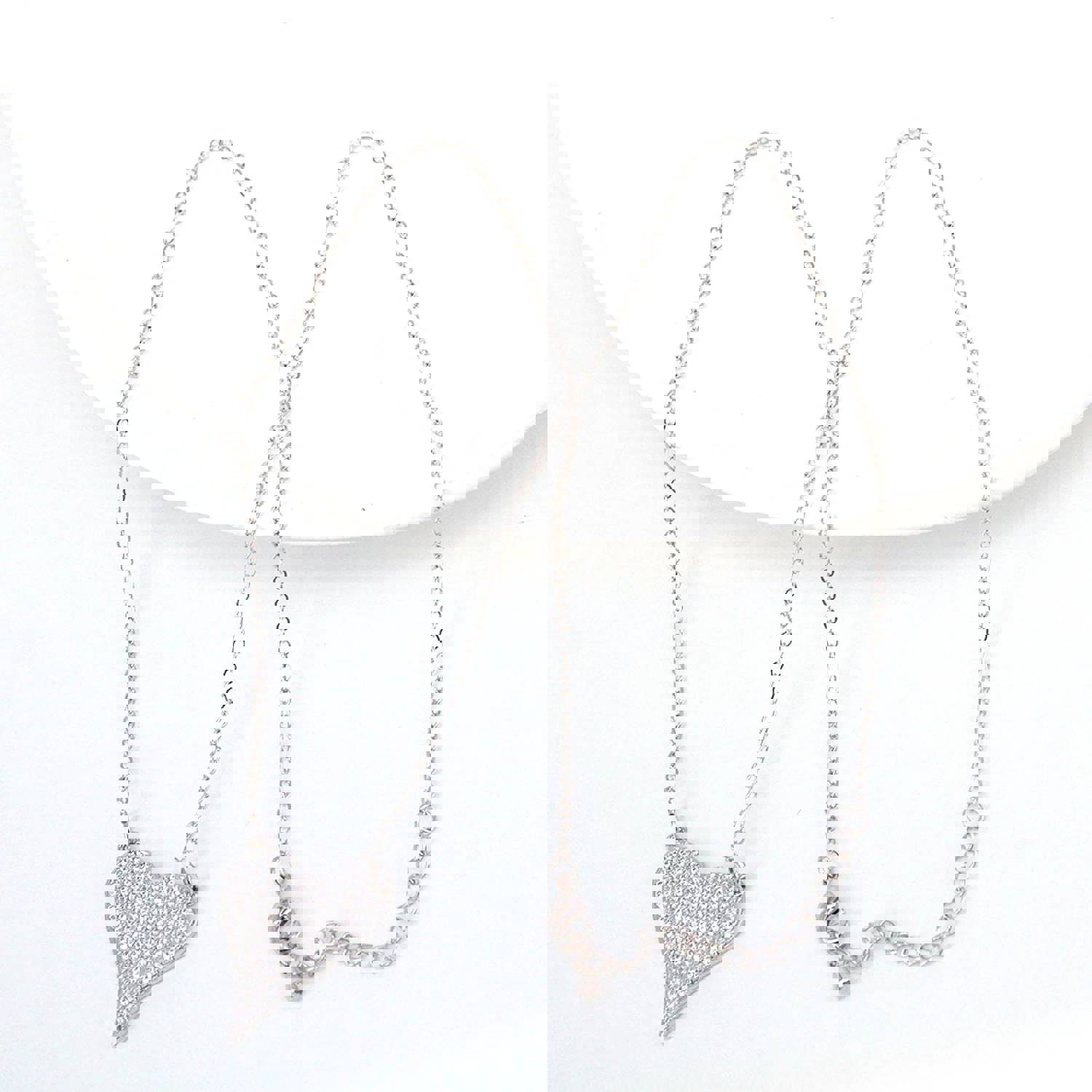 Bianca CZ Heart Pendant Necklace - Elegant 18k Gold Plated Jewelry