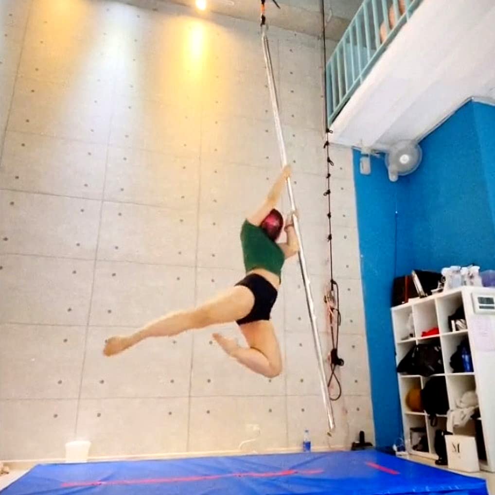 45mm Removable Dance Pole Set - Spinning & Static Fitness Pole for Home, Club, Party