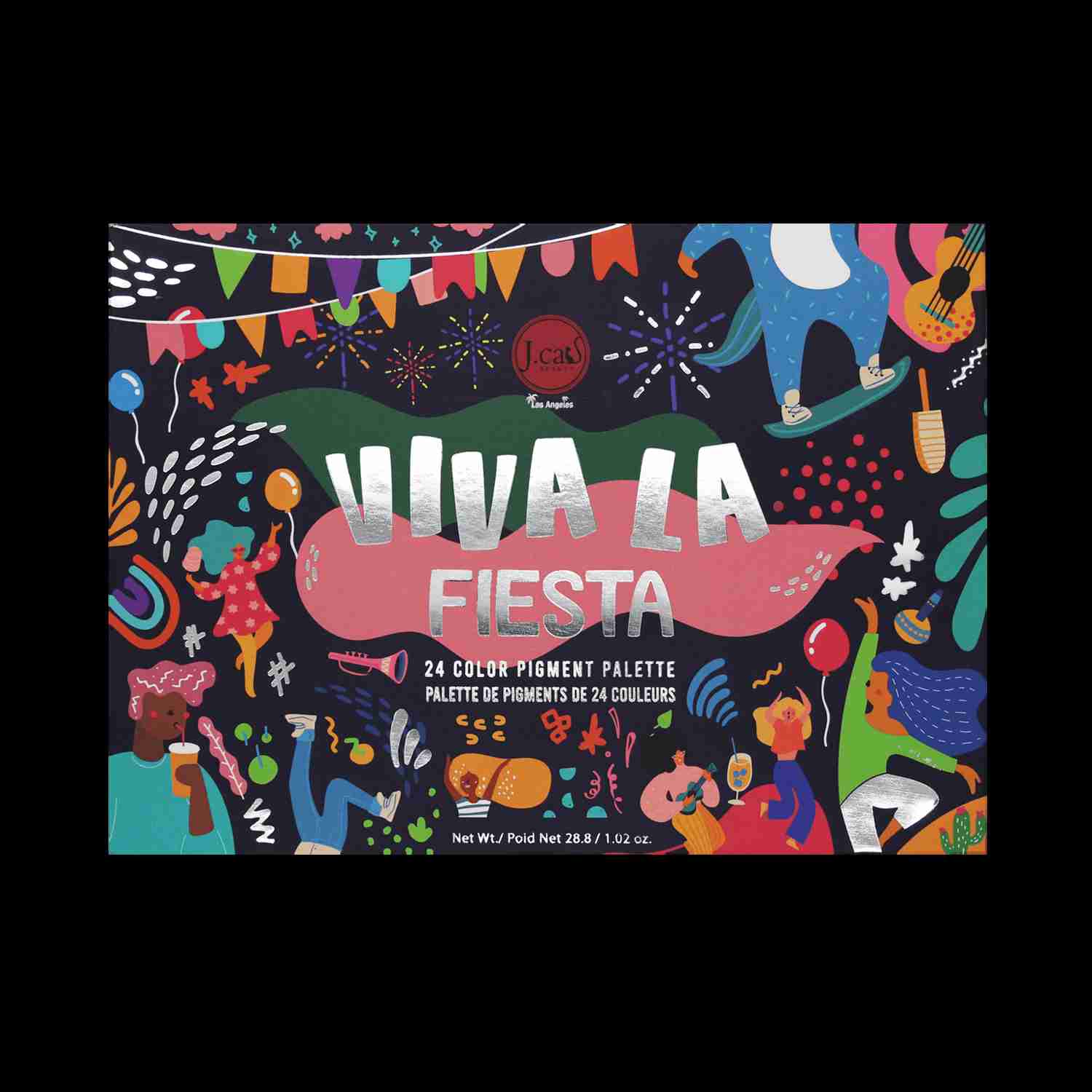 J.CAT BEAUTY VIVA LA 24 COLOR PIGMENT PALETTE - VIVA LA FIESTA VLP101