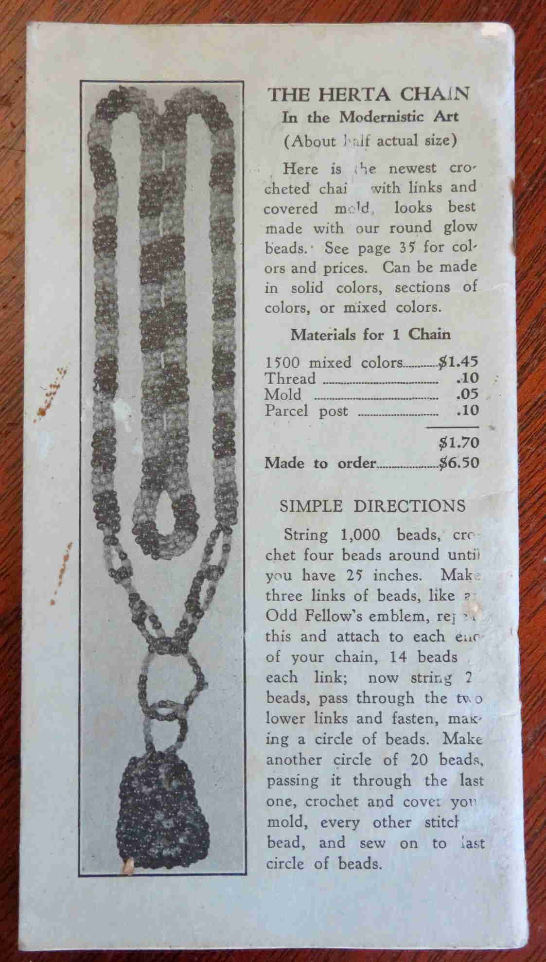 The Blue Bead Book of America No. 5 - Vintage 1920s Illustrated Craft Supply Catalog