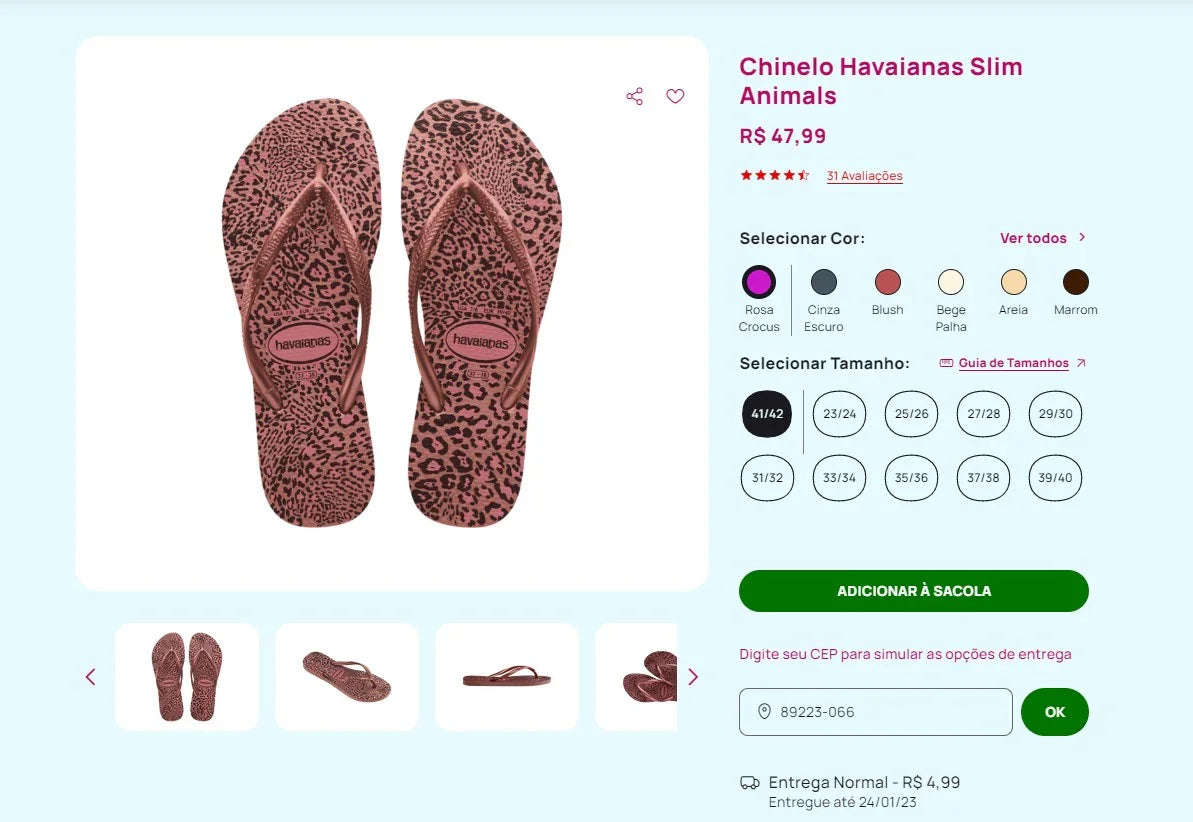 Havaianas Sandals Collection - Size 41/42 (9 Pairs)