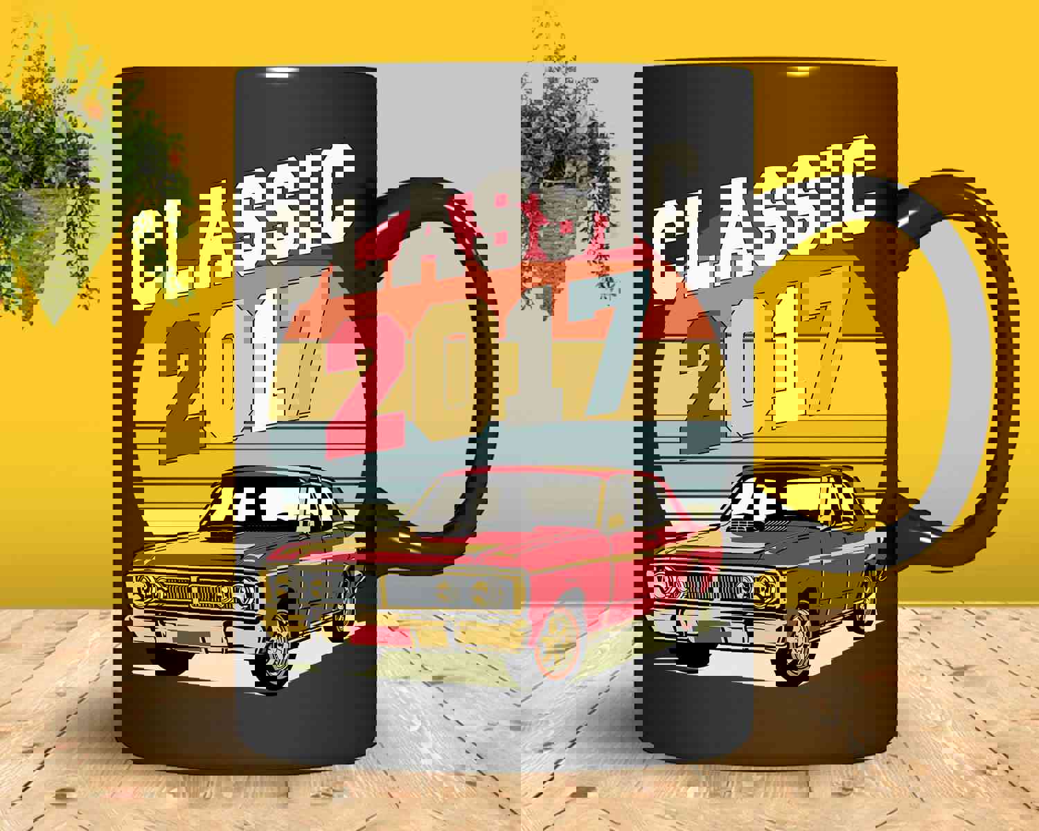 Vintage Classic Car 2017 5th Birthday SVG Retro T-shirt Design