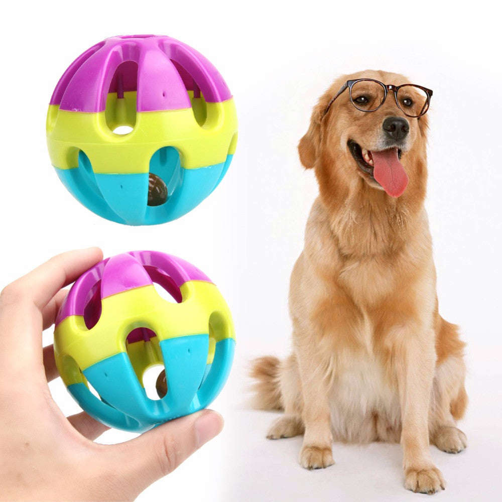 ABS Plastic Pet Dogs Toys Happy Jingle Bell Ball Chewing Ball Toy for Dogs Cats