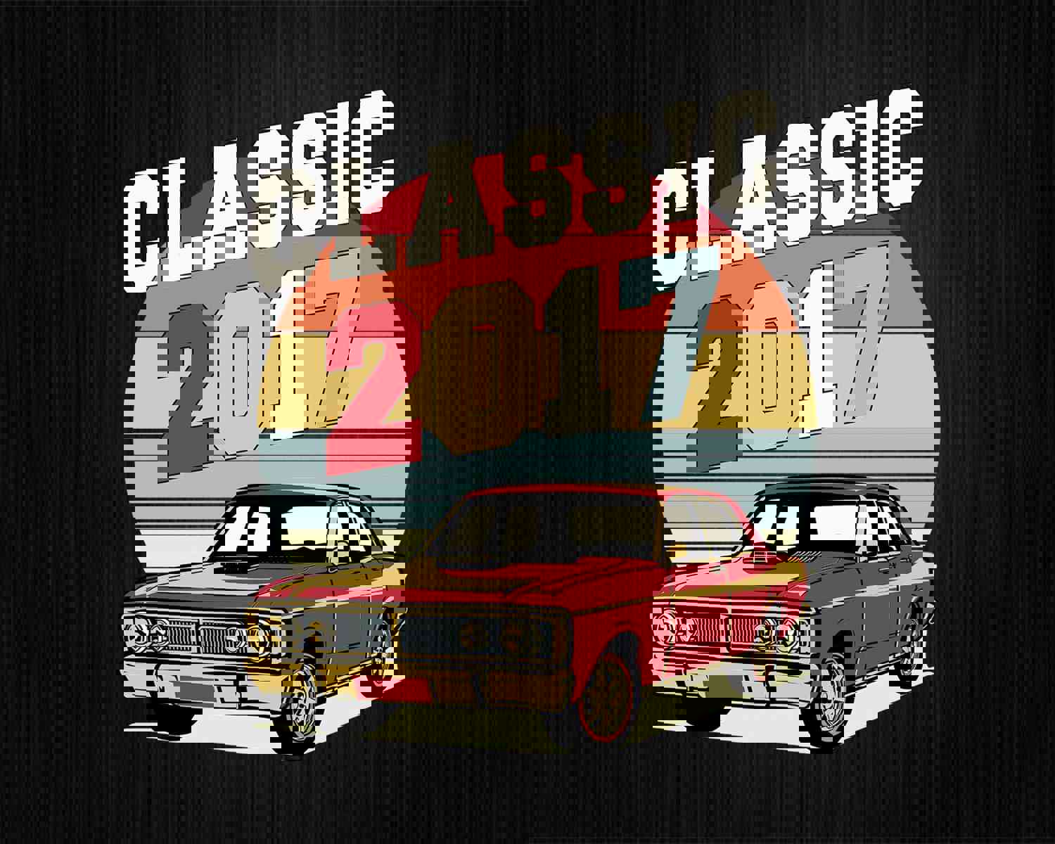 Vintage Classic Car 2017 5th Birthday SVG Retro T-shirt Design