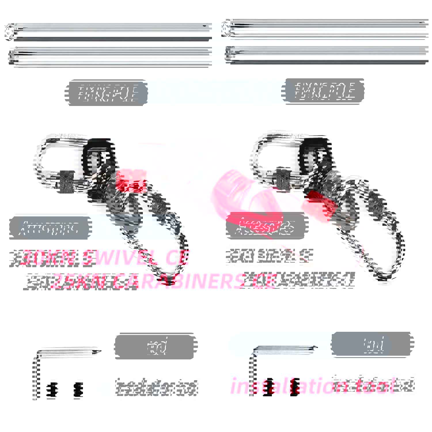 45mm Removable Dance Pole Set - Spinning & Static Fitness Pole for Home, Club, Party