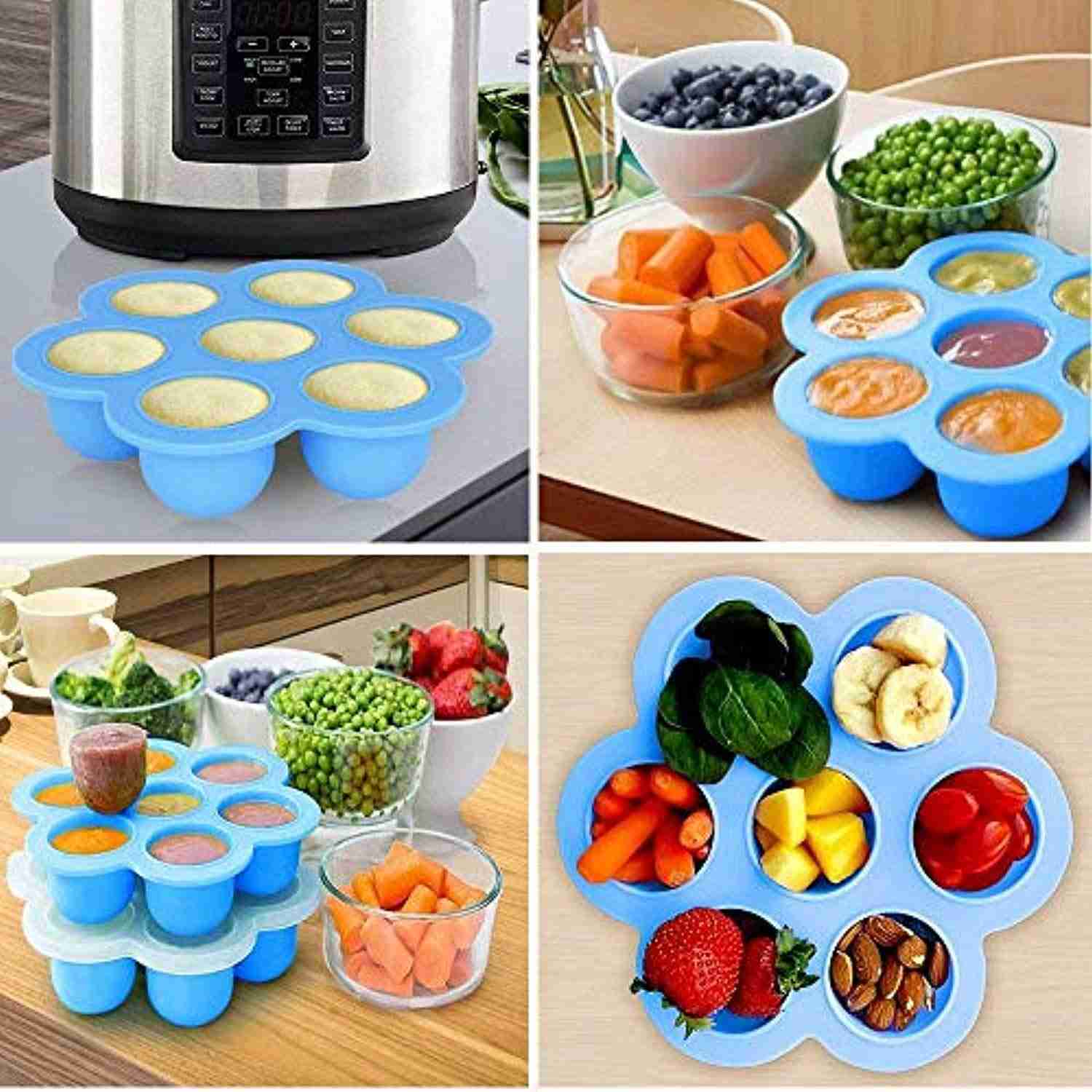 Silicone Egg Bites Molds for Instant Pot & Pressure Cooker - FDA Approved with Lid