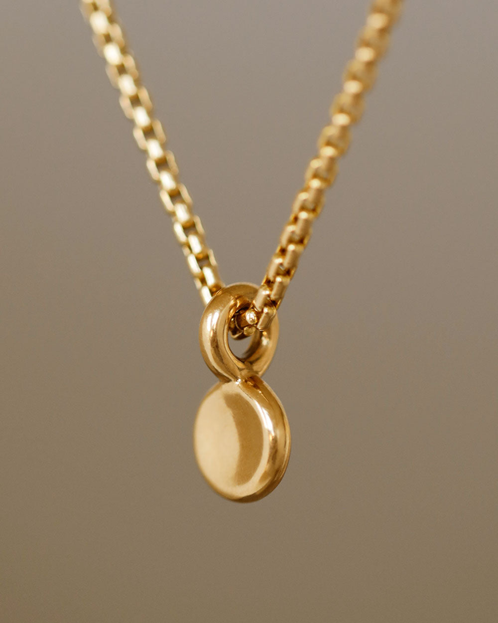 18K Yellow Gold Button Pendant with Overlarge Bail