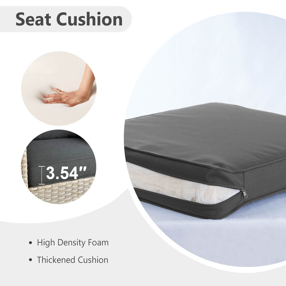 Ovios Athena Series 7-Piece Outdoor Patio Furniture Set with Swivel Chair & Fire Pit Table