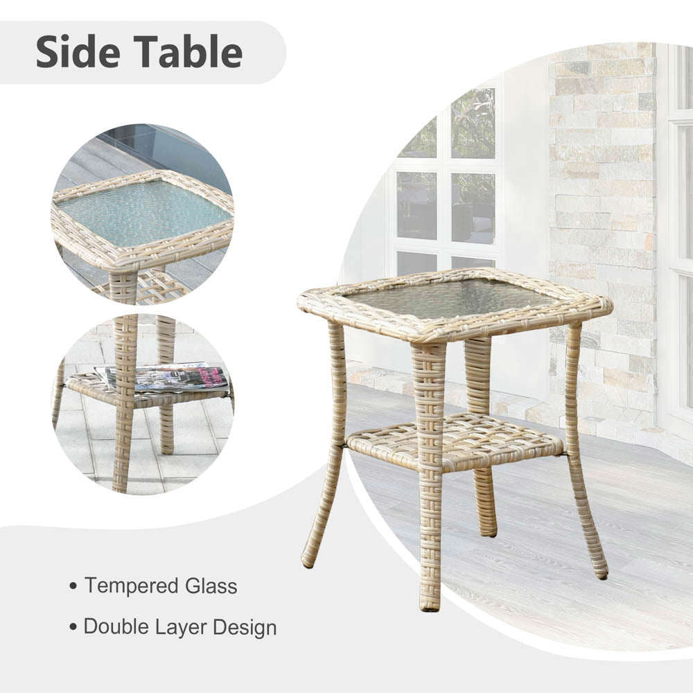 Ovios Athena Series 7-Piece Outdoor Patio Furniture Set with Swivel Chair & Fire Pit Table