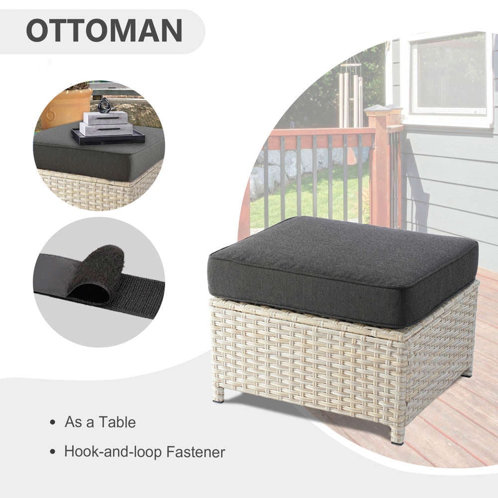 Ovios Athena Series 7-Piece Outdoor Patio Furniture Set with Swivel Chair & Fire Pit Table