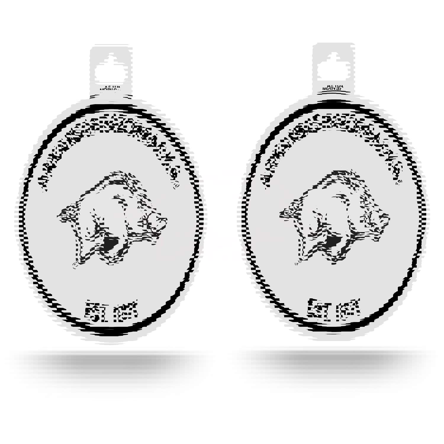 Arkansas Razorbacks Oval Decal Sticker - 3.75 x 5.75 Inches, Black & White, Officially Licensed